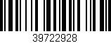 Código de barras (EAN, GTIN, SKU, ISBN): '39722928'