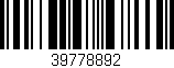 Código de barras (EAN, GTIN, SKU, ISBN): '39778892'
