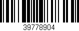 Código de barras (EAN, GTIN, SKU, ISBN): '39778904'