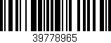 Código de barras (EAN, GTIN, SKU, ISBN): '39778965'