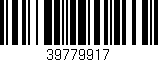 Código de barras (EAN, GTIN, SKU, ISBN): '39779917'