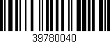 Código de barras (EAN, GTIN, SKU, ISBN): '39780040'
