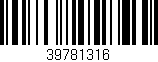 Código de barras (EAN, GTIN, SKU, ISBN): '39781316'
