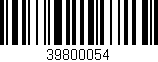 Código de barras (EAN, GTIN, SKU, ISBN): '39800054'