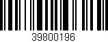 Código de barras (EAN, GTIN, SKU, ISBN): '39800196'