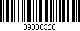 Código de barras (EAN, GTIN, SKU, ISBN): '39800328'
