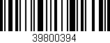 Código de barras (EAN, GTIN, SKU, ISBN): '39800394'
