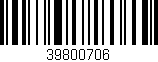 Código de barras (EAN, GTIN, SKU, ISBN): '39800706'