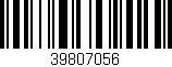 Código de barras (EAN, GTIN, SKU, ISBN): '39807056'