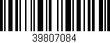 Código de barras (EAN, GTIN, SKU, ISBN): '39807084'