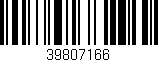 Código de barras (EAN, GTIN, SKU, ISBN): '39807166'