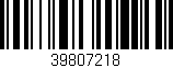 Código de barras (EAN, GTIN, SKU, ISBN): '39807218'