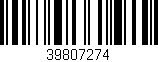 Código de barras (EAN, GTIN, SKU, ISBN): '39807274'
