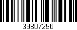 Código de barras (EAN, GTIN, SKU, ISBN): '39807296'