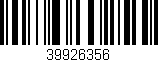 Código de barras (EAN, GTIN, SKU, ISBN): '39926356'