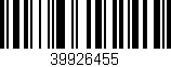 Código de barras (EAN, GTIN, SKU, ISBN): '39926455'