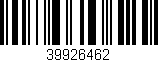 Código de barras (EAN, GTIN, SKU, ISBN): '39926462'