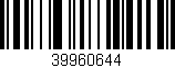 Código de barras (EAN, GTIN, SKU, ISBN): '39960644'