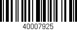 Código de barras (EAN, GTIN, SKU, ISBN): '40007925'