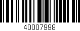 Código de barras (EAN, GTIN, SKU, ISBN): '40007998'