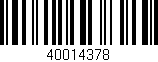 Código de barras (EAN, GTIN, SKU, ISBN): '40014378'