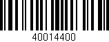 Código de barras (EAN, GTIN, SKU, ISBN): '40014400'