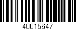 Código de barras (EAN, GTIN, SKU, ISBN): '40015647'