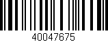 Código de barras (EAN, GTIN, SKU, ISBN): '40047675'