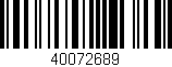 Código de barras (EAN, GTIN, SKU, ISBN): '40072689'