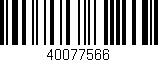Código de barras (EAN, GTIN, SKU, ISBN): '40077566'