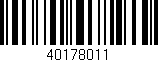 Código de barras (EAN, GTIN, SKU, ISBN): '40178011'