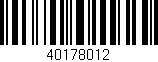 Código de barras (EAN, GTIN, SKU, ISBN): '40178012'