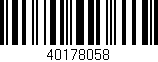 Código de barras (EAN, GTIN, SKU, ISBN): '40178058'