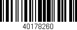 Código de barras (EAN, GTIN, SKU, ISBN): '40178260'