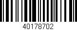Código de barras (EAN, GTIN, SKU, ISBN): '40178702'