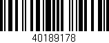 Código de barras (EAN, GTIN, SKU, ISBN): '40189178'