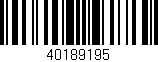 Código de barras (EAN, GTIN, SKU, ISBN): '40189195'
