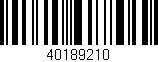 Código de barras (EAN, GTIN, SKU, ISBN): '40189210'