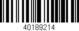 Código de barras (EAN, GTIN, SKU, ISBN): '40189214'