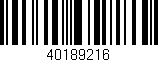 Código de barras (EAN, GTIN, SKU, ISBN): '40189216'