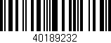 Código de barras (EAN, GTIN, SKU, ISBN): '40189232'