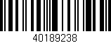 Código de barras (EAN, GTIN, SKU, ISBN): '40189238'