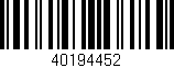 Código de barras (EAN, GTIN, SKU, ISBN): '40194452'