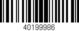 Código de barras (EAN, GTIN, SKU, ISBN): '40199986'