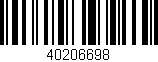 Código de barras (EAN, GTIN, SKU, ISBN): '40206698'