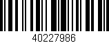 Código de barras (EAN, GTIN, SKU, ISBN): '40227986'