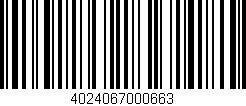 Código de barras (EAN, GTIN, SKU, ISBN): '4024067000663'