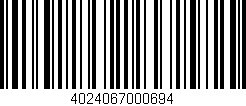 Código de barras (EAN, GTIN, SKU, ISBN): '4024067000694'