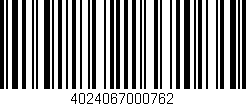 Código de barras (EAN, GTIN, SKU, ISBN): '4024067000762'