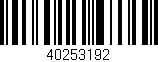 Código de barras (EAN, GTIN, SKU, ISBN): '40253192'